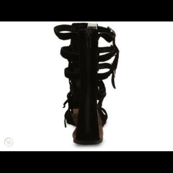 Jeffery Campbell Suede Gladiator Fringe Sandals with Adjustable Straps Size 8 - Picture 7 of 7